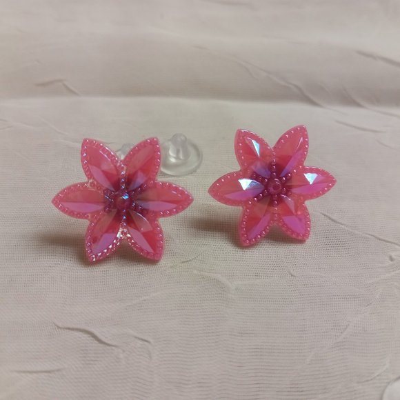 Set of Four Handmade Hand Crafted Flower Stud Earrings Jewelry #48 - Picture 12 of 15